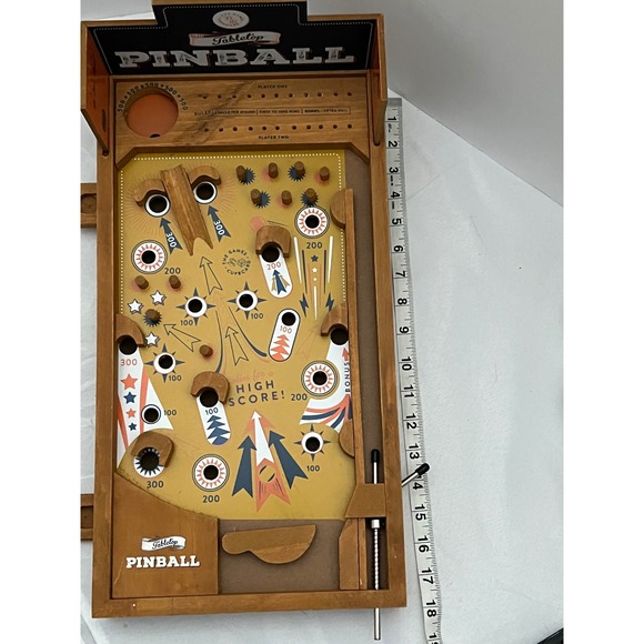 Tabletop Pinball Wooden Arcade‎ Game Retro Family Fun With Metal Balls - Picture 5 of 6